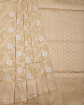 Beige Color Katan Banarasi Silk Saree